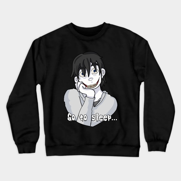 Jeff the Killer With Text Crewneck Sweatshirt by Media By Moonlight